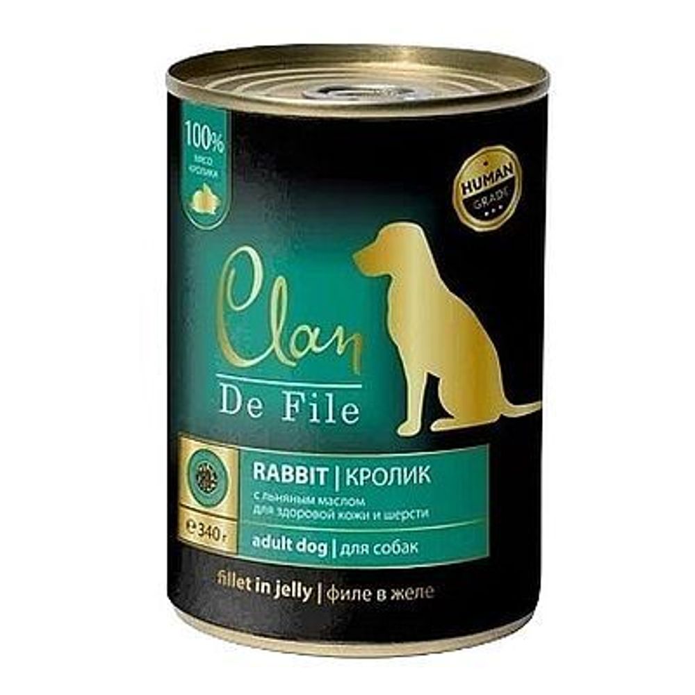 CLAN De File консервы для собак 340 г Кролик