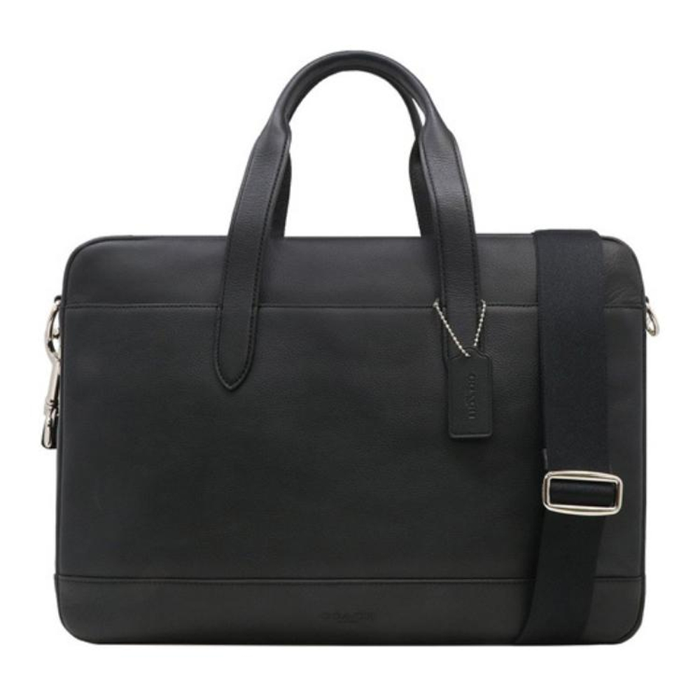 COACH Hamilton Leather Handheld Laptop Bag Briefcase Large Men"s Black