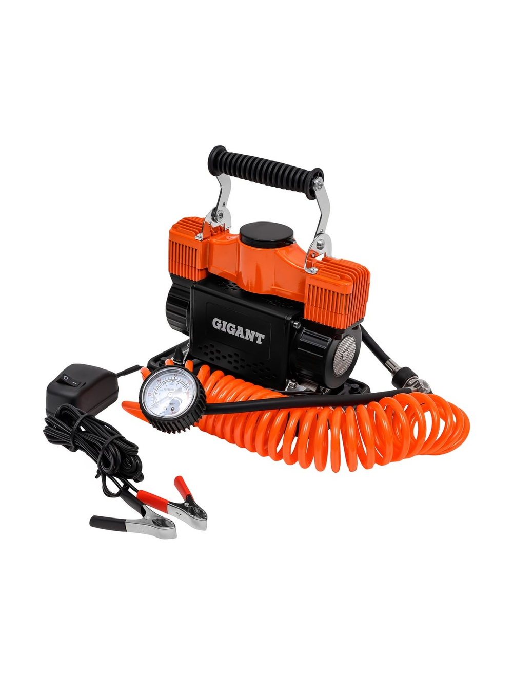 Автомобильный металлический двухпоршневой компрессор Gigant 12V, 85 л/мин GCA-85