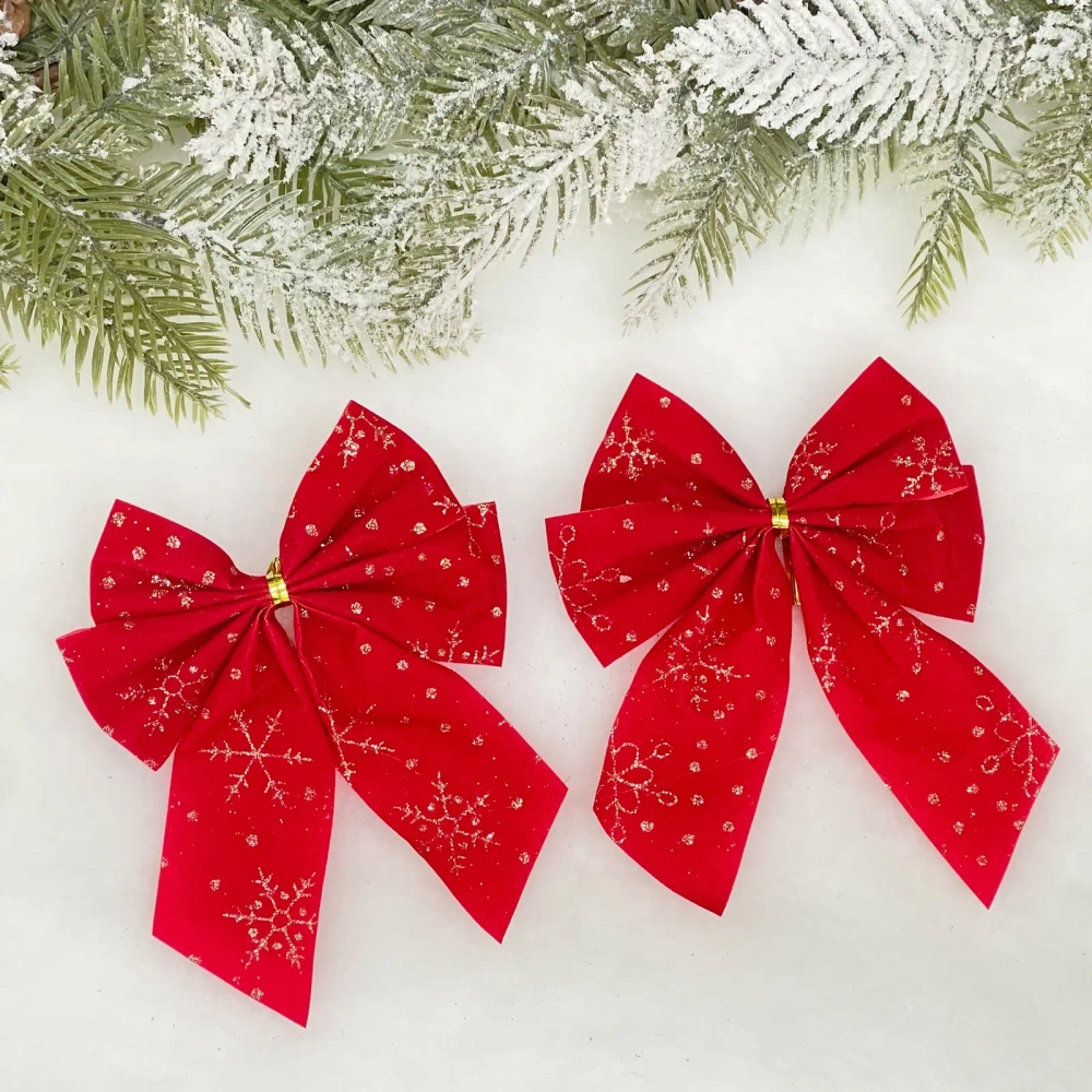 Бант на ёлку «Золотой узор» 12см (набор 2шт)