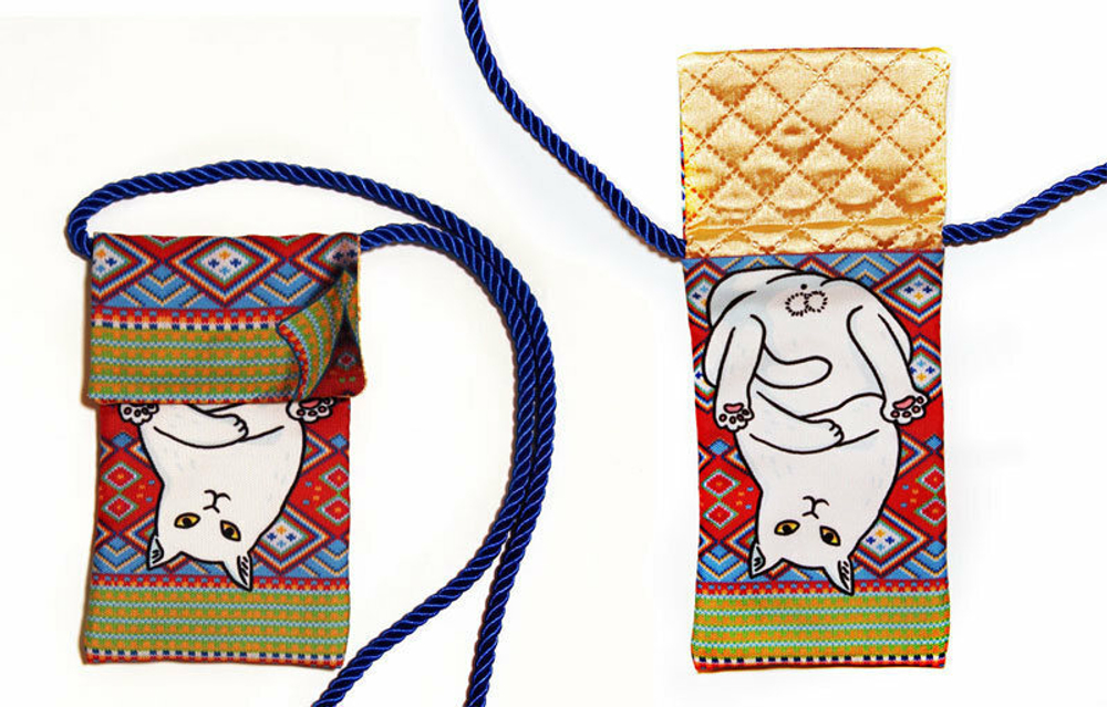 Сумочка для телефона на шею "Кот-хулиган" (уценка)