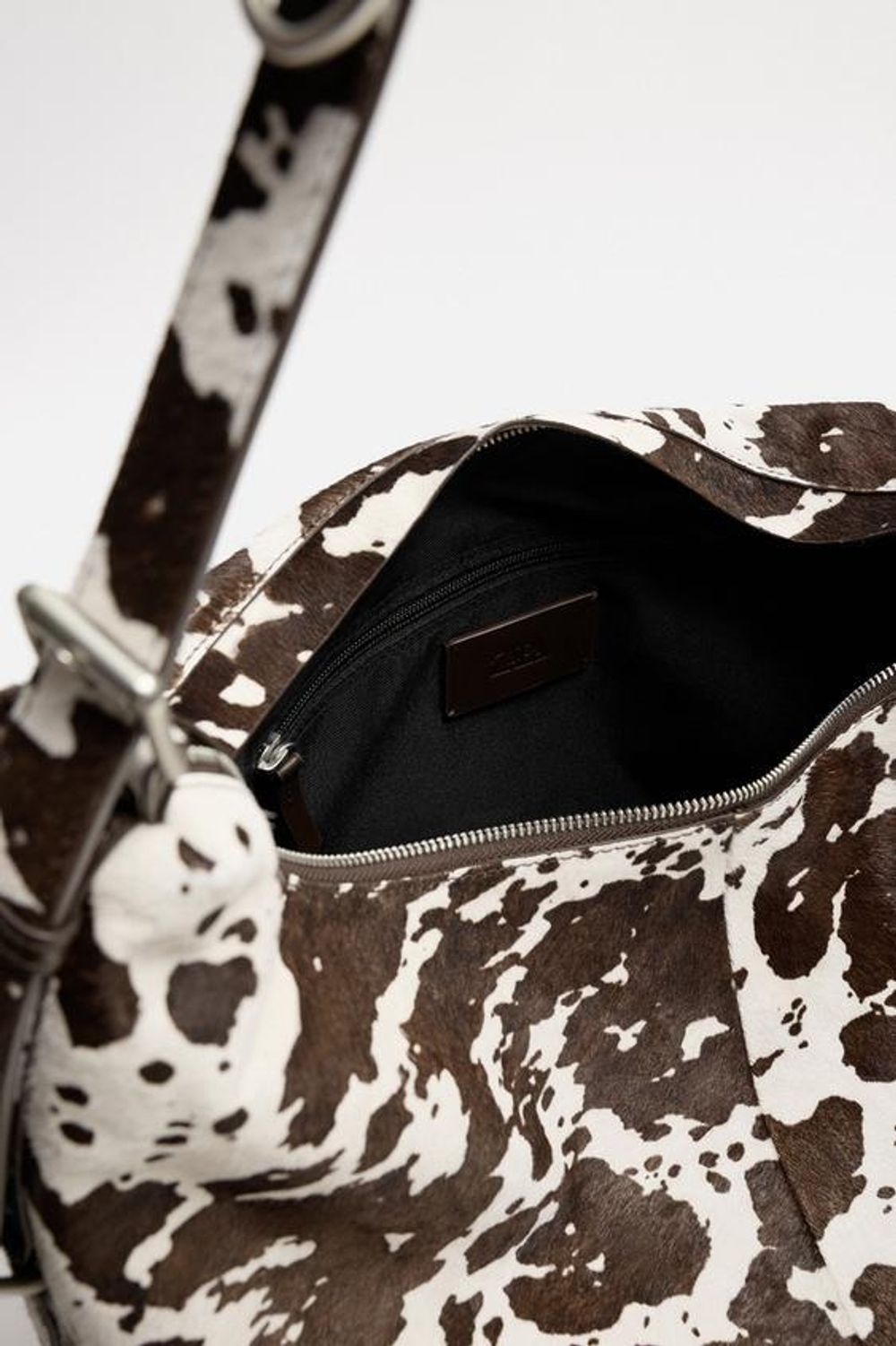 ZARA КОЖАНАЯ СУМКА-ШОПЕР С АНИМАЛИСТИЧЕСКИМ ПРИНТОМ, РАЗНОЦВЕТНЫЙ