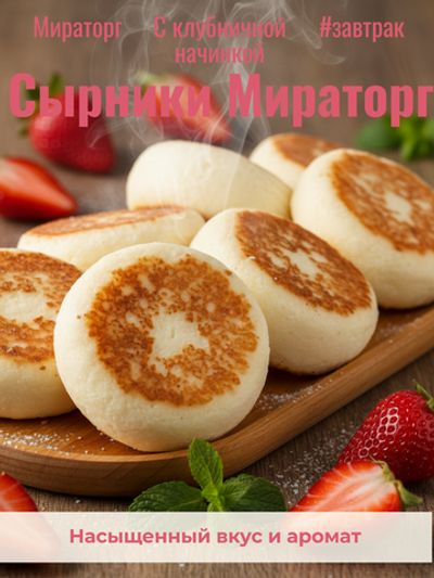 Сырники с клубничной начинкой "Мираторг" 3,5 кг