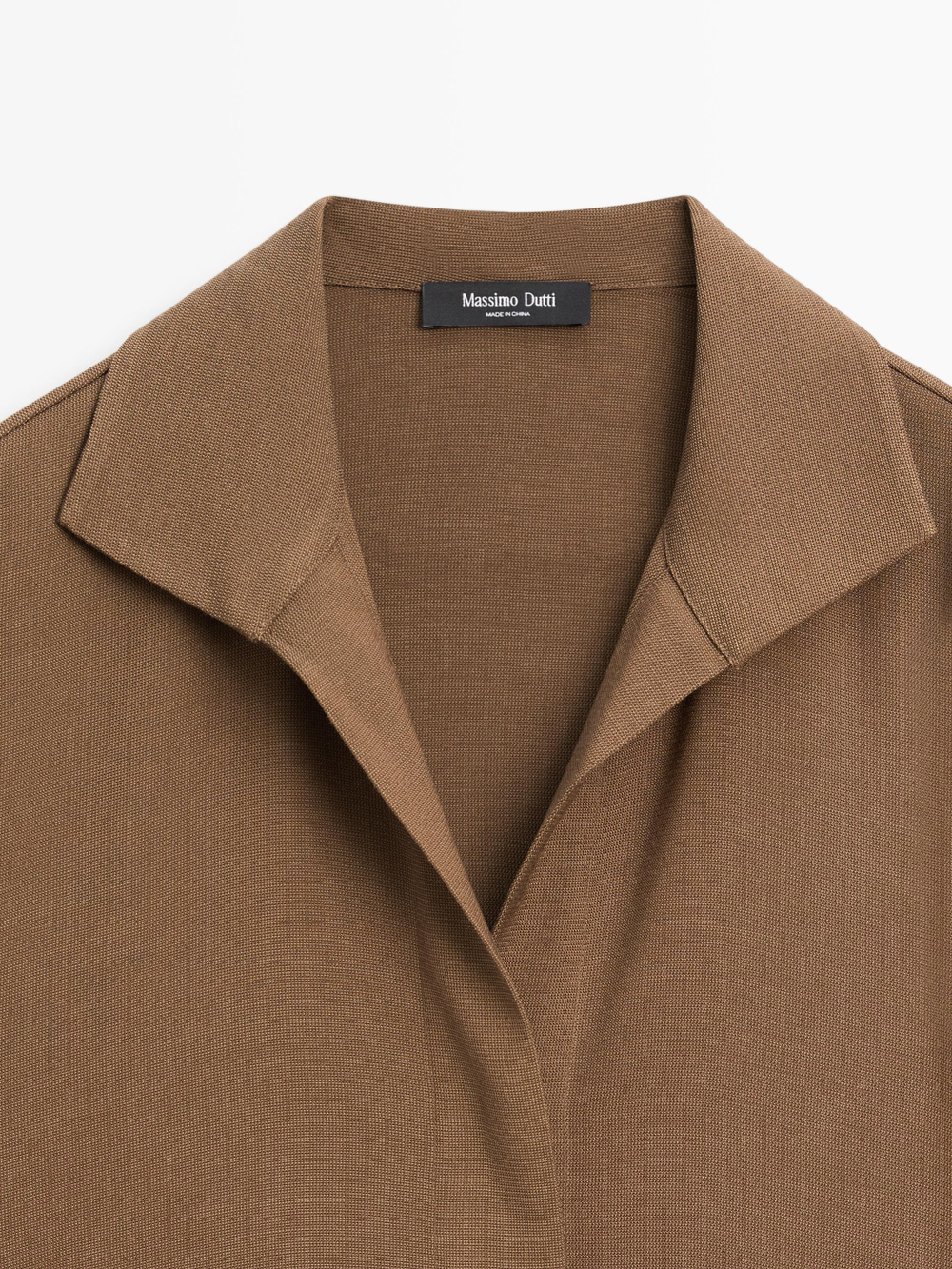 Massimo Dutti Рубашка свободного кроя со скрытыми пуговицами, коричневый