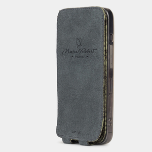 Чехол для iPhone 13 из натуральной кожи питона, зеленого цвета