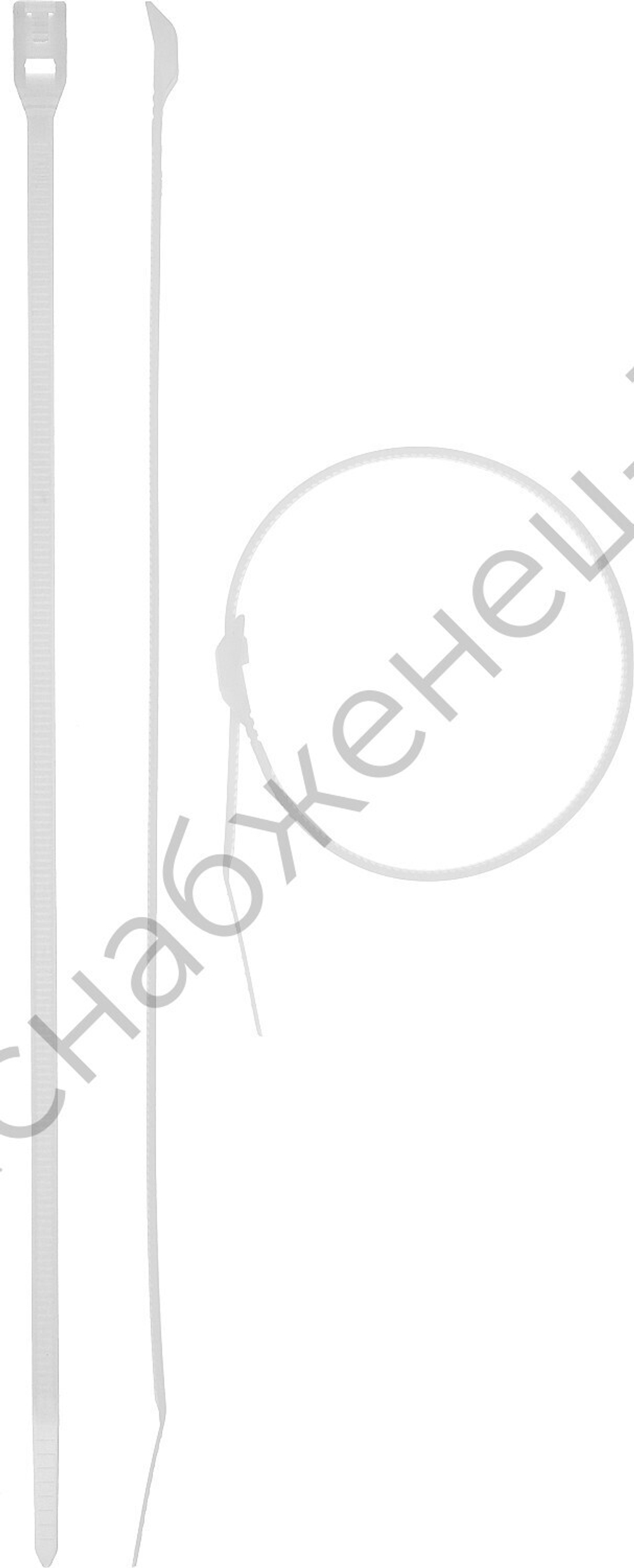 ЗУБР КОБРА 4.6 х 370 мм, нейлон РА66, кабельные стяжки с плоским замком белые, 25 шт, Профессионал (30930-46-370)