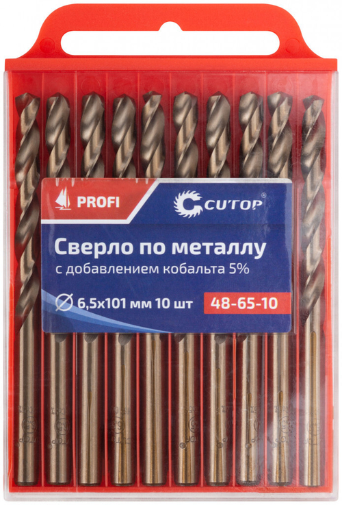 Сверло по металлу Cutop Profi с кобальтом 5%, 6,5 x 101 мм (10шт./уп.) ---