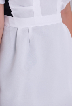 Фартук школьный однотонный белый кружево для девочки на последний звонок