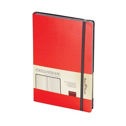 Ежедневник недат. А5 136л., мягк.пер., иск.кожа "Megapolis soft. Красный" лин., ляссе