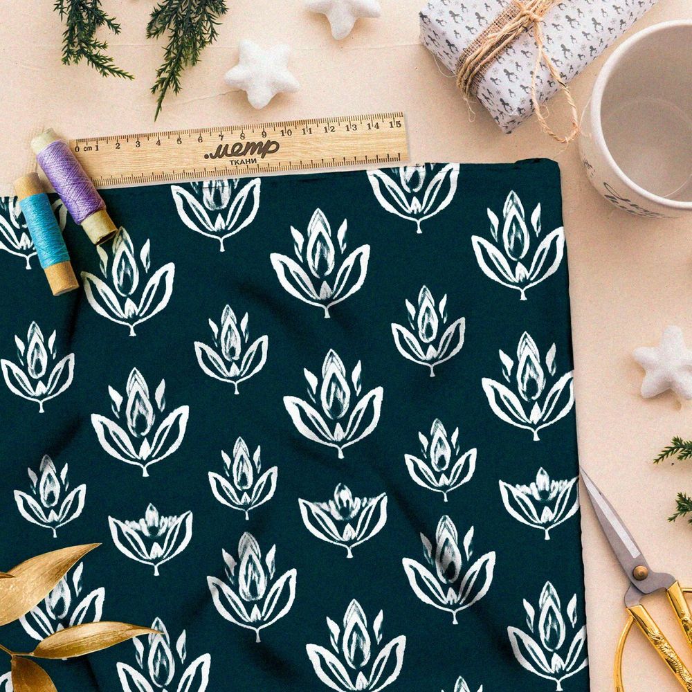 Ткань премиум шелк искусственный Армани графический медитатор