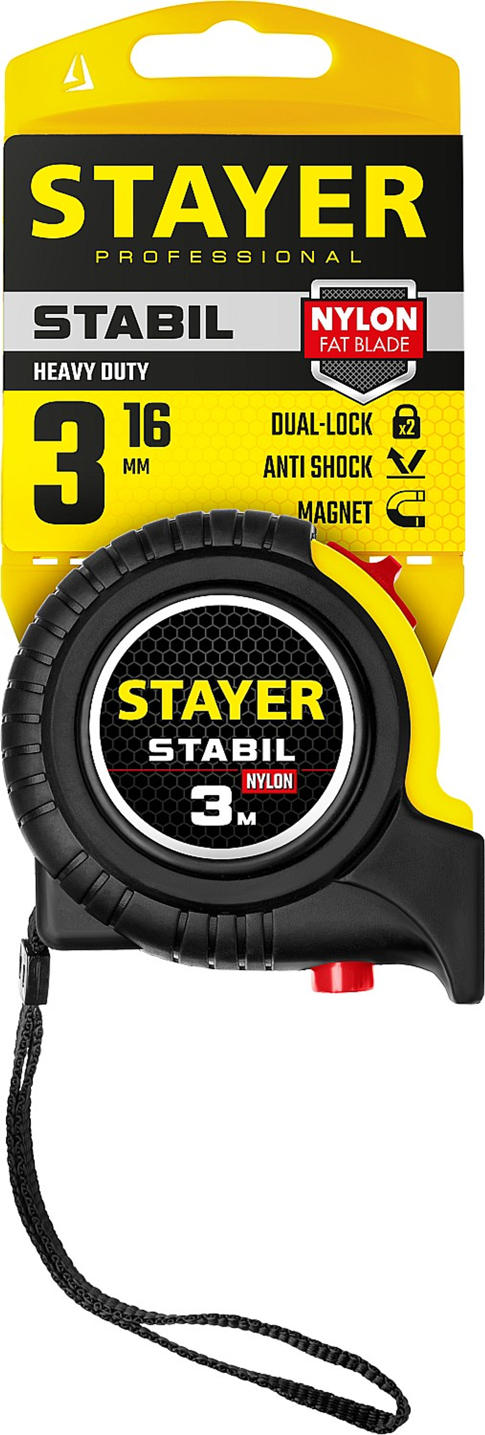 STAYER Stabil, 3 м х 16 мм, рулетка, Professional (34131-03)