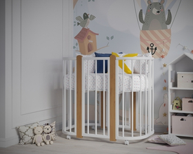 Кроватка детская Incanto Nuvola Lux (белый/бук) маятник поперечный