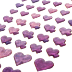 Наклейки Сердечки с голографическим эффектом 20*11см, сиреневые