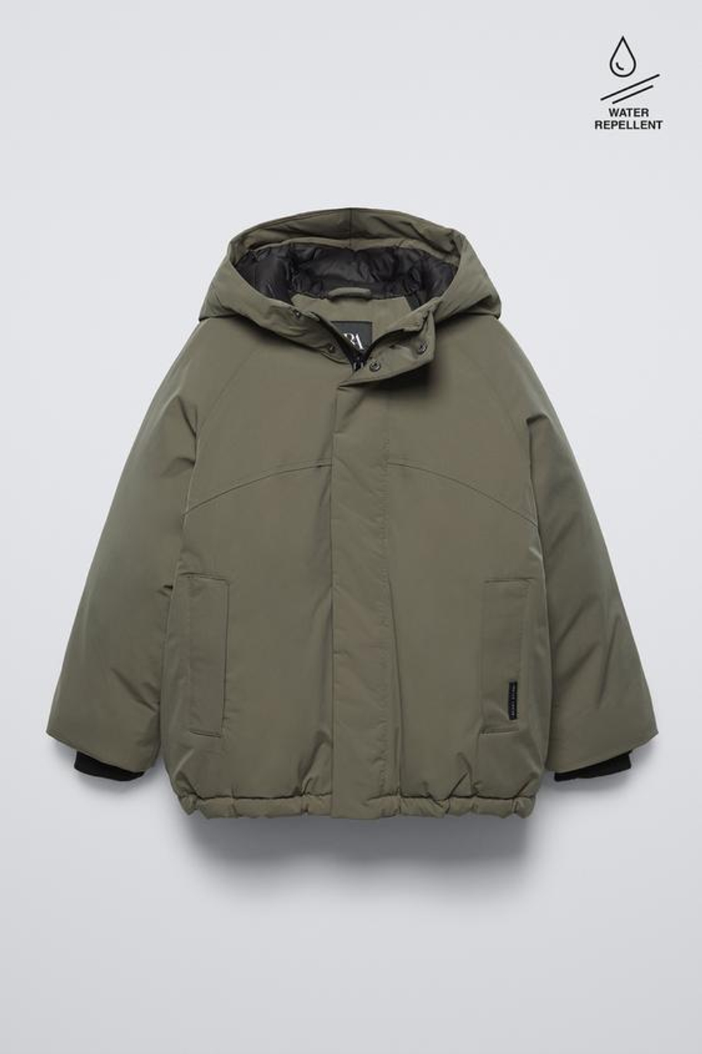 ZARA КУРТКА WATER REPELLENT, СВЕТЛЫЙ ХАКИ