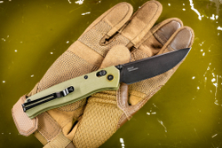 Складной нож SRM 255l-GP BlackWash сталь 10Cr15CoMoV рукоять OD green G10