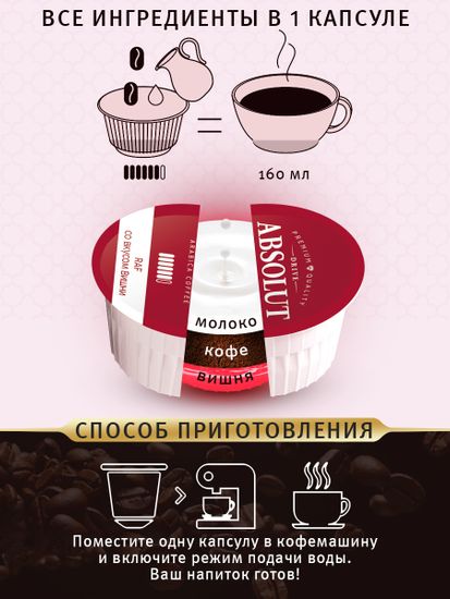 Кофе в капсулах Drive Absolut RAF Вишня в капсулах Dolce Gusto (12 шт), Раф Кофе