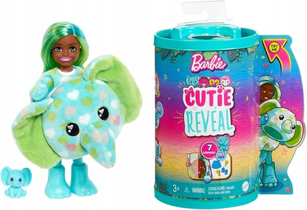 Кукла Barbie Cutie Reveal Chelsea Elephant Jungle Doll Кукла-слоник Челси из джунглей HKR13