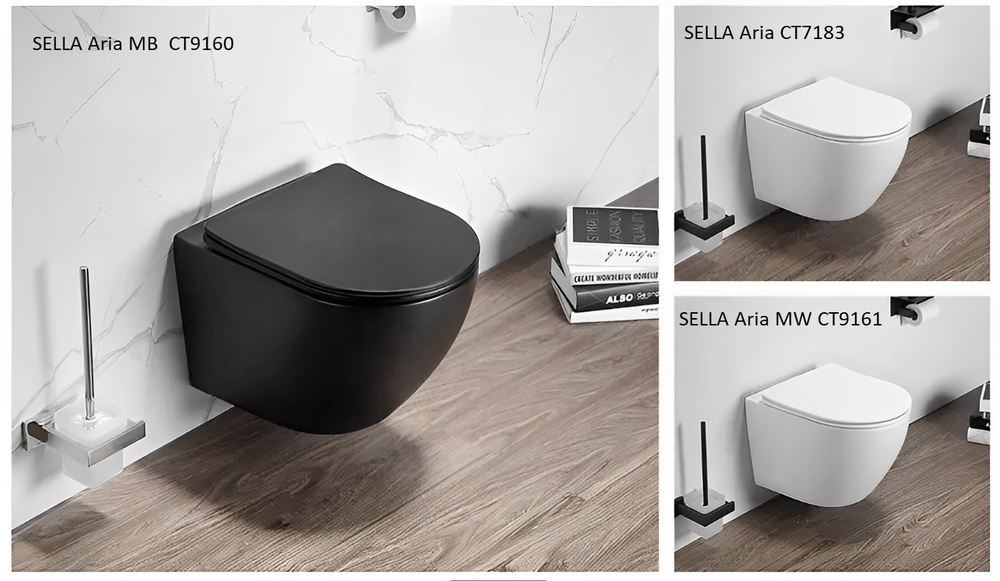Унитаз SELLA Aria подвесной безободковый Ceruttispa CT7183 (490х360х325)