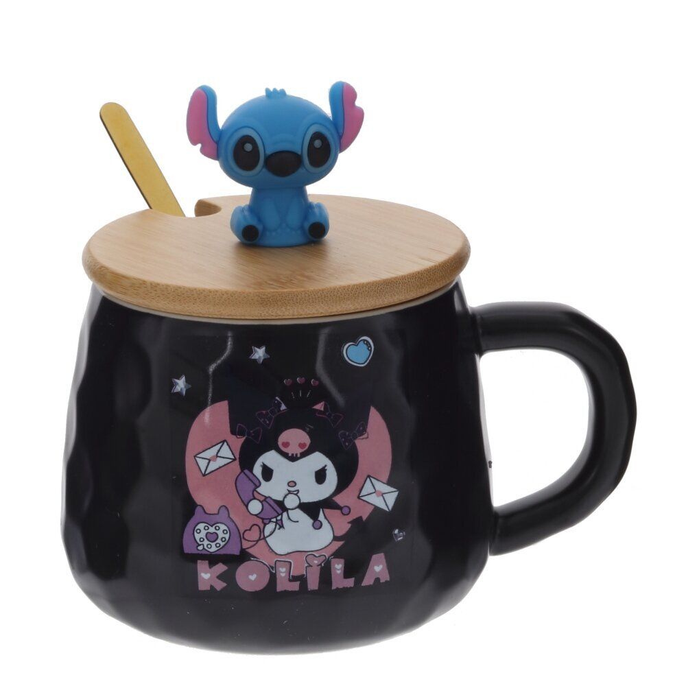 GAEM Кружка с крышкой и ложкой, 230 мл, L12 W9 H10,5 см