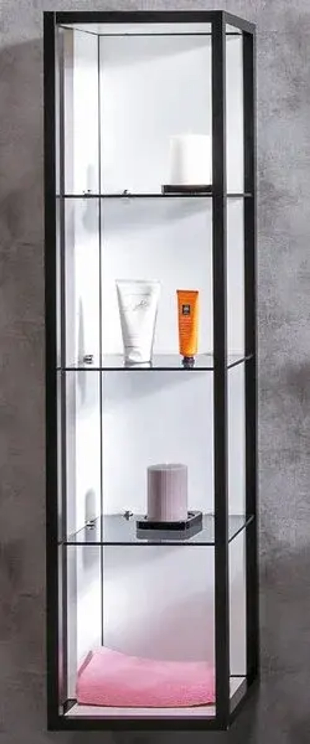 Пенал Armadi Art Loft высокий белый полки стекло 896-W