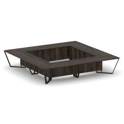 Steel Meet Стол переговорный квадратный KMK-PR.B.SP-20K2 Дуб Мали/Графит Глянец/Металл Черный 4000*4