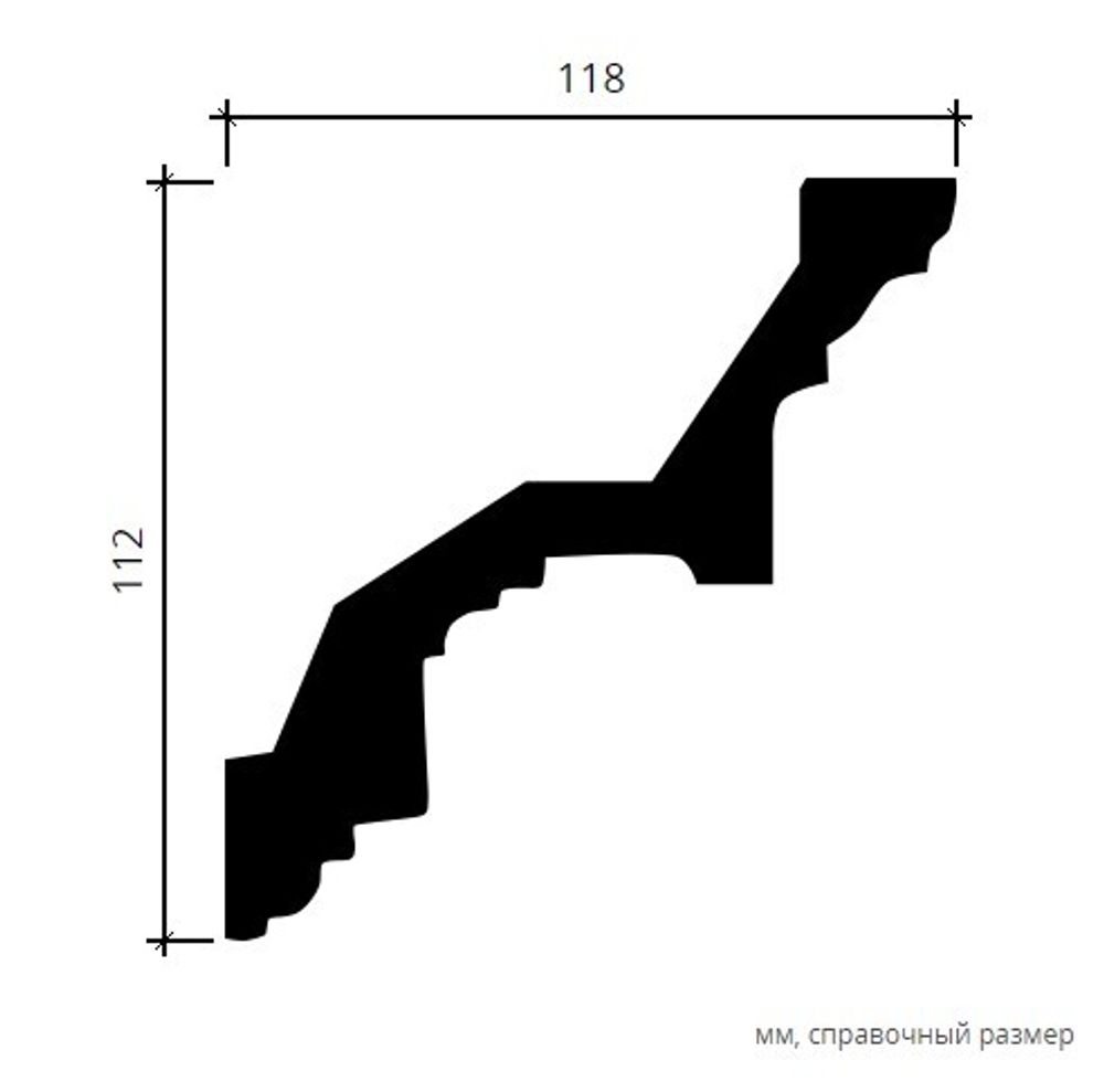 Карниз пенополиуретан, 2000x112x118 мм