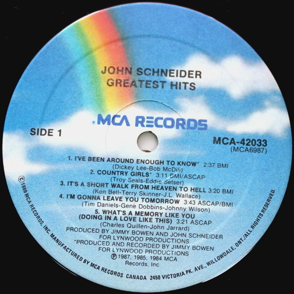 John Schneider / Greatest Hits (LP)