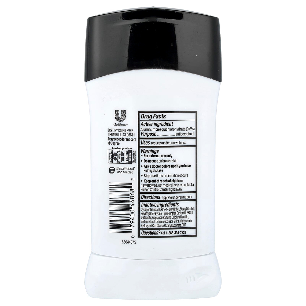 Degree, дезодорант-антиперспирант, UltraClear, чёрное и белое, океанический бриз, 76 г (2,7 унции)