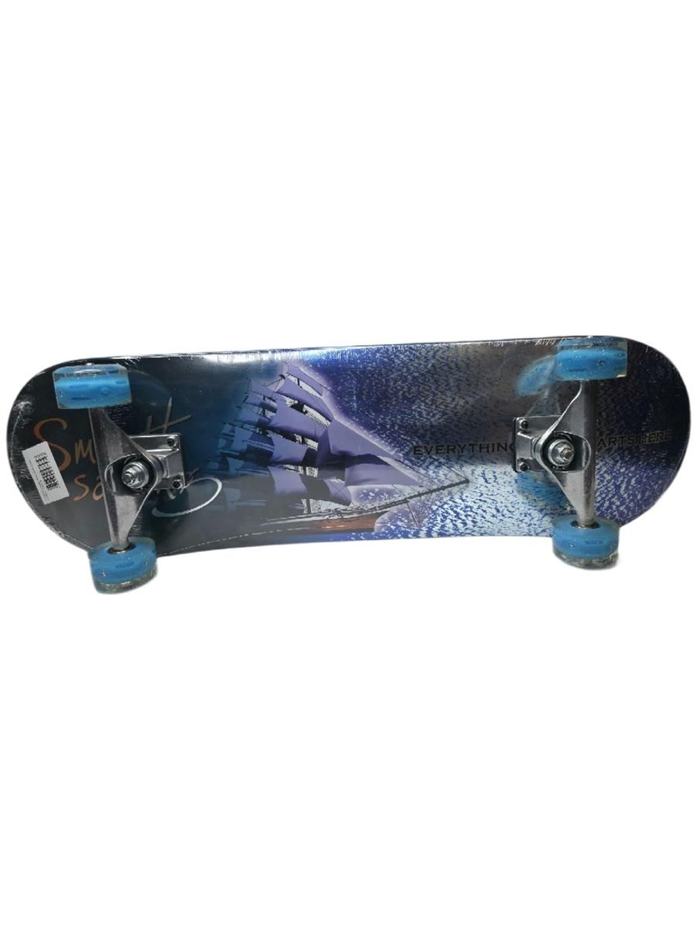 Скейтборд со светящимися колесами 70мм / скейт с подсветкой