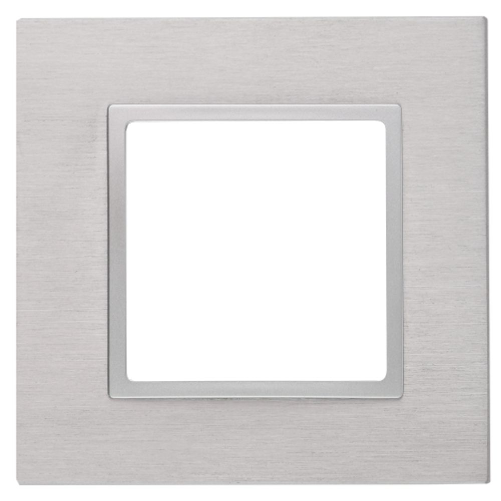 14-5201-03 ЭРА Рамка на 1 пост, металл, Эра Elegance, алюминий+алюм | Elegance Алюминий