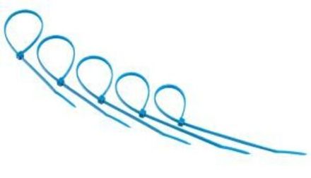 Хомут-стяжка нейлоновая REXANT 200x3,6 мм, синяя, упаковка 25 шт.