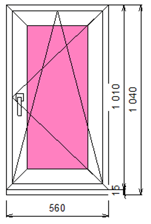 Пластиковое окно 1010 х 560 ТермА Эко