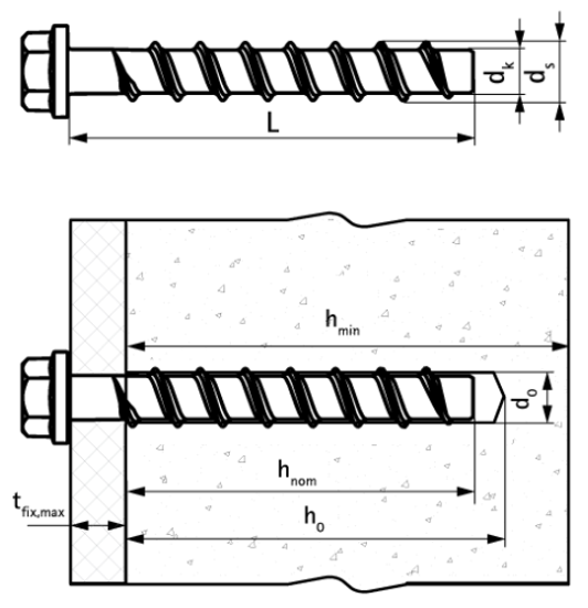 Анкер-шуруп Walraven WCS1H 10 x 90 мм по бетону (арт. 6253509)