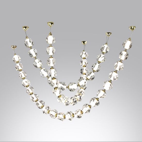 5085/80L L-VISION ODL25 565 золото/прозрачный/металл/акрил Подвес- бусы LED 80W 4000K 4000Лм JEMSTONE