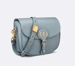 Сумка Dior Bobby, модель среднего формата голубой