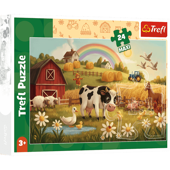 Pazl \ Puzzle \ Пазлы Puzzles - "24 Maxi" - Cow on the farm / Trefl