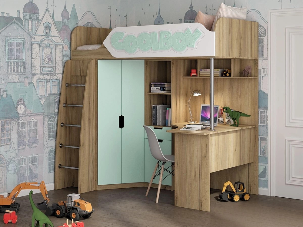 Детская 3Д Кровать чердак ДН-85 левое исполнение