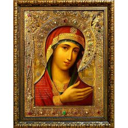 Икона Божьей Матери "Скоропослушница" на холсте. Невский список.