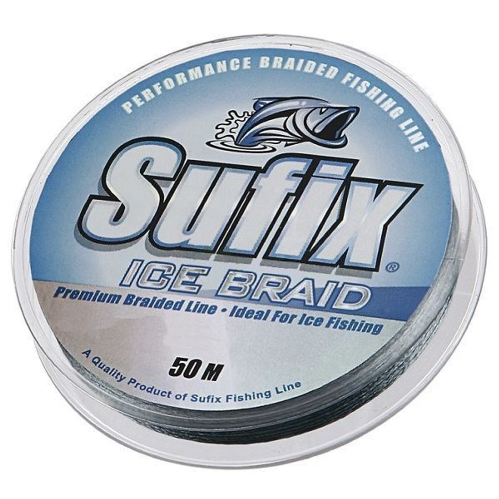 Леска плетеная зимняя SUFIX Ice Braid серая 50м 0.18мм 9,1кг