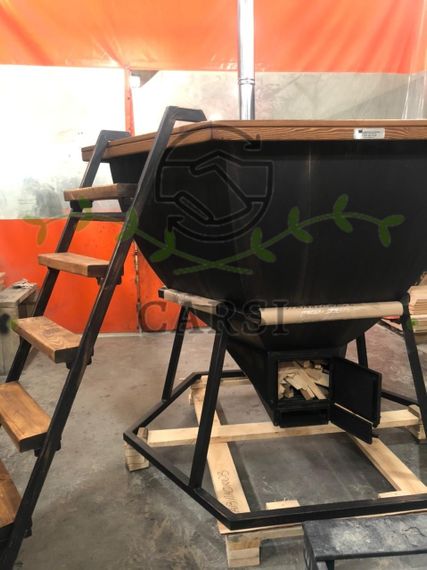 Банный чан на подставке (печь с водяной рубашкой) для 6-8 человек AISI 430 2мм