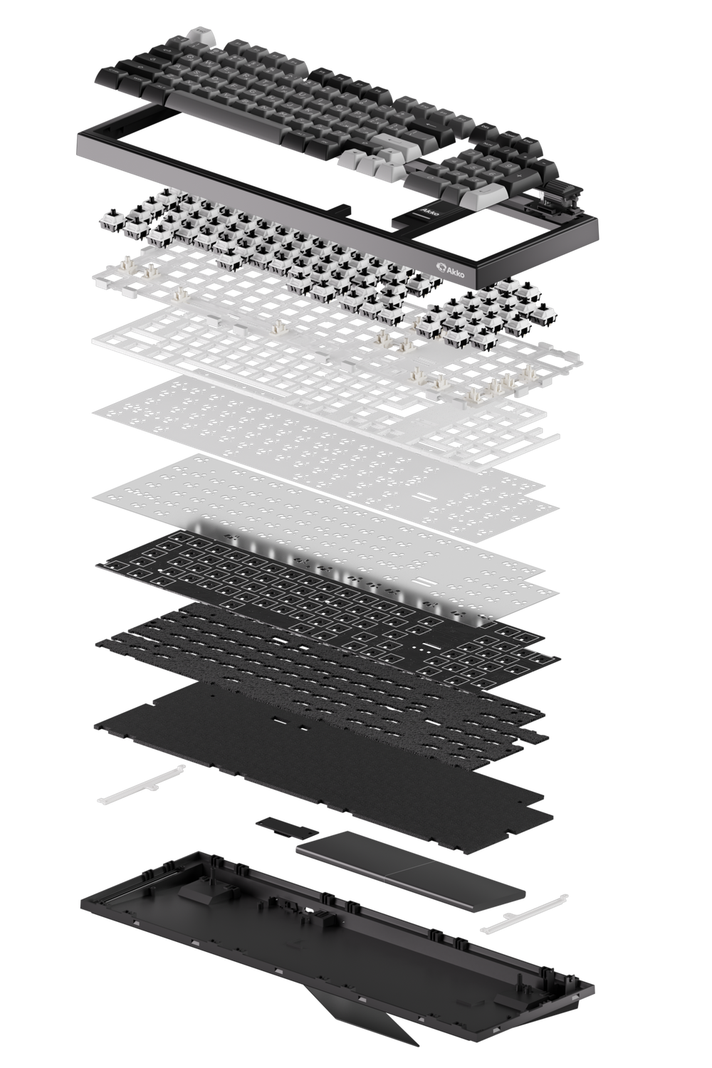 AKKO 5098B, Black&Sliver with Screen 3 Modes RGB Hot Swap V3 Piano Pro switches,ASA profile keycap