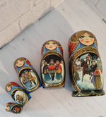Матрешка 18см "Русская зима" 5 мест
