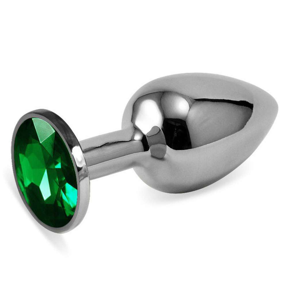 Малая серебренная с изумрудным кристаллом (Цвет: серебряный с изумрудным)