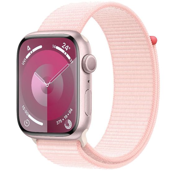 Apple Watch Series 9 GPS 45mm Pink Aluminium Case with Light Pink Sport Loop