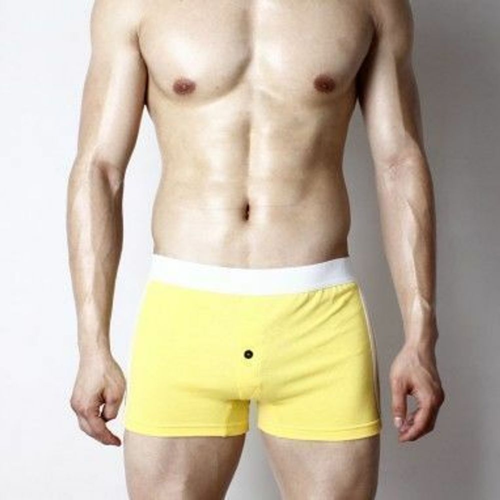 Мужские трусы домашние шорты с пуговицей Superbody Home Pants Yellow Button