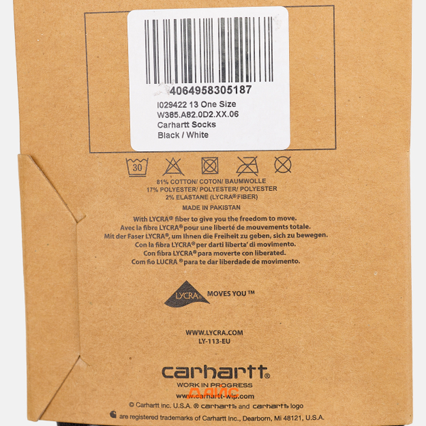 Носки Carhartt WIP Socks 2 Pairs артикул:I029422_black - купить в магазине Дайс