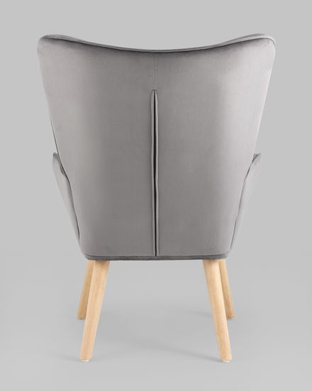 Кресло Хью велюр серый