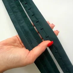 Крючки на ленте двухрядные изумруд