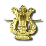 Эмблема петличная Военный оркестр н/о золотая