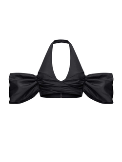 Драпированный укороченный топ из тафты